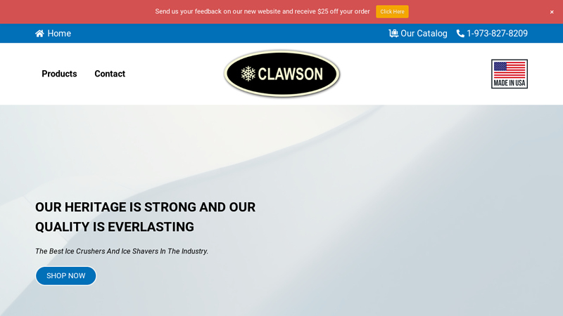 Commercial Ice Crushers and Ice Shavers | Clawson Machine