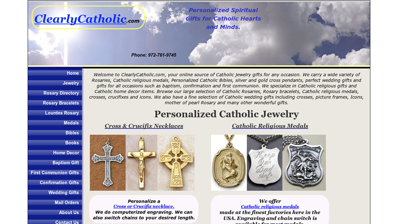 Catholic Jewelry And Rosary - Personalized Bible - Silver Cross Pendant - Catholic Religious Gifts And Medals