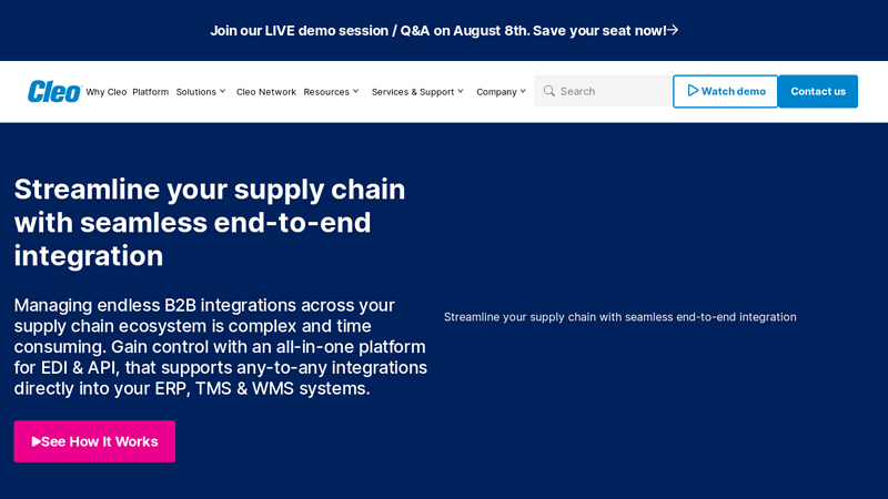 Cleo | End-to-End Supply Chain Integration. Simplify B2B Complexity.