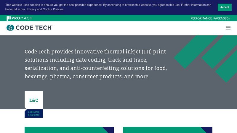 Industrial Inkjet Printers - Date Coding, Track & Trace, & Serialization | Code Tech