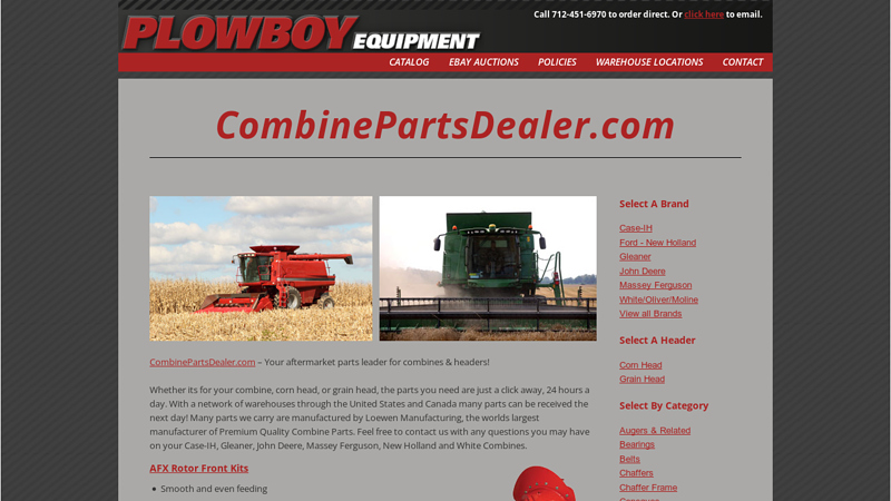 Combine Parts Dealer, your leader in aftermarket combine parts!