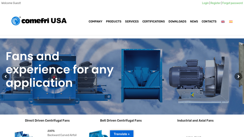 Comefri USA C Centrifugal Fans, HVAC Fans, Custom Industrial Fans C Comefri USA
