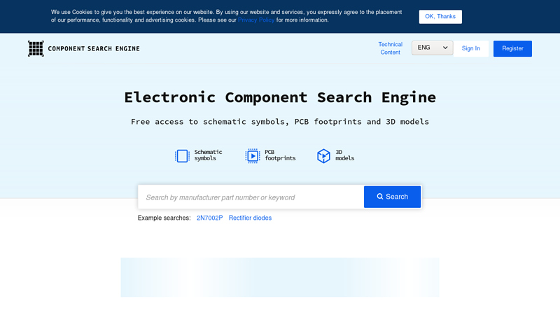 Component Search Engine: Free Symbols, footprints, & 3D models