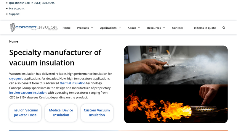 Advanced Vacuum Insulation | -270C to +1000C | Concept Group LLC