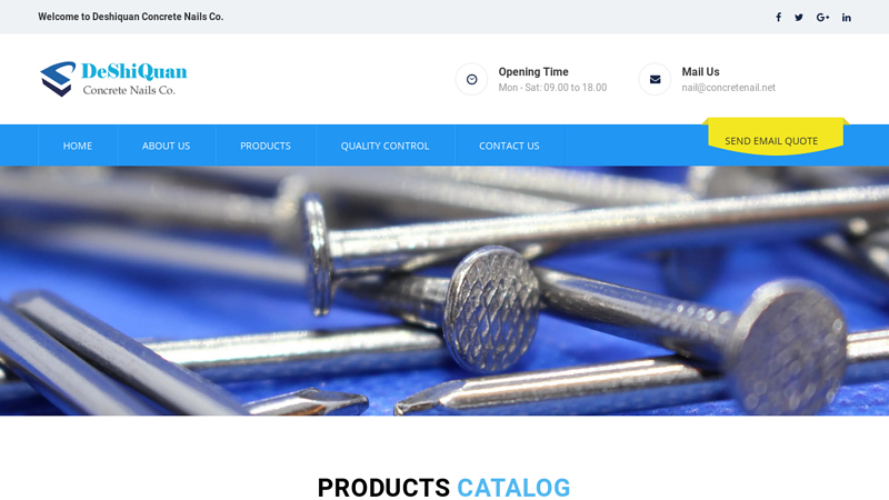 Concrete Nails Made of Hardened Galvanized Steel with Thick Shaft and Sharp Point
