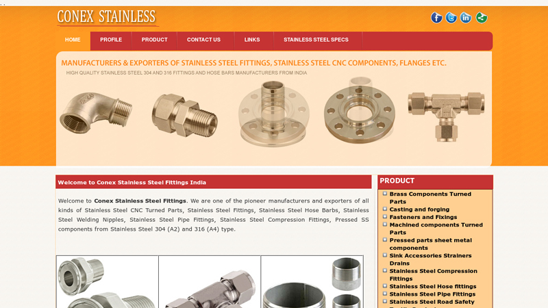 Conex Stainless Steel Fittings india