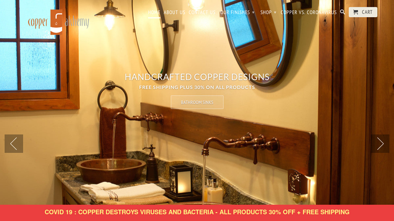 Copper Sinks: Handcrafted Bathroom, Kitchen, Bar Sink - Copper Alchemy