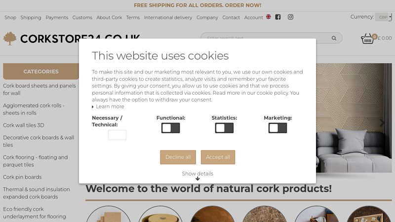 1. Cork products supplier: natural cork for sale (UK) | corkstore24.co.uk