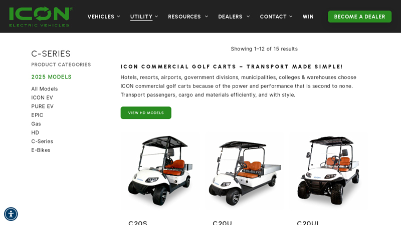Commercial Golf Carts for Sale at ICON EV - Transport Made Easy!