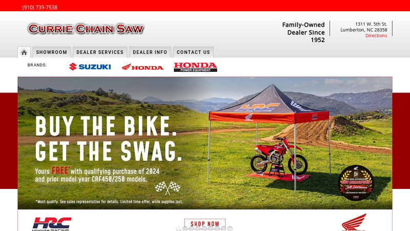 Currie Chainsaw Inc | Honda ATV Lumberton, NC | Suzuki Motorcycle Fayetteville, NC