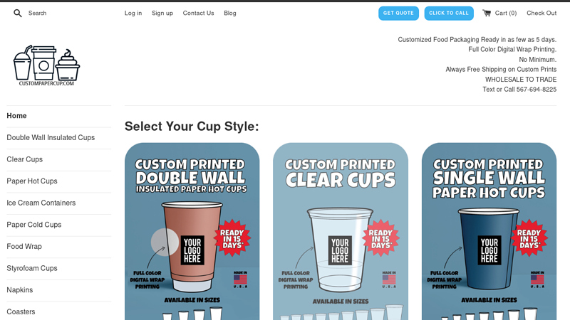 Custom Printed Paper Cups, Beer Cups, Coffee Cups 567-694-8225