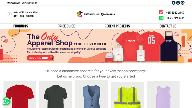 Tshirt printing Singapore - Order Custom Printed T-Shirts, Polo Tee, Hoodies, Towel and more in Singapore