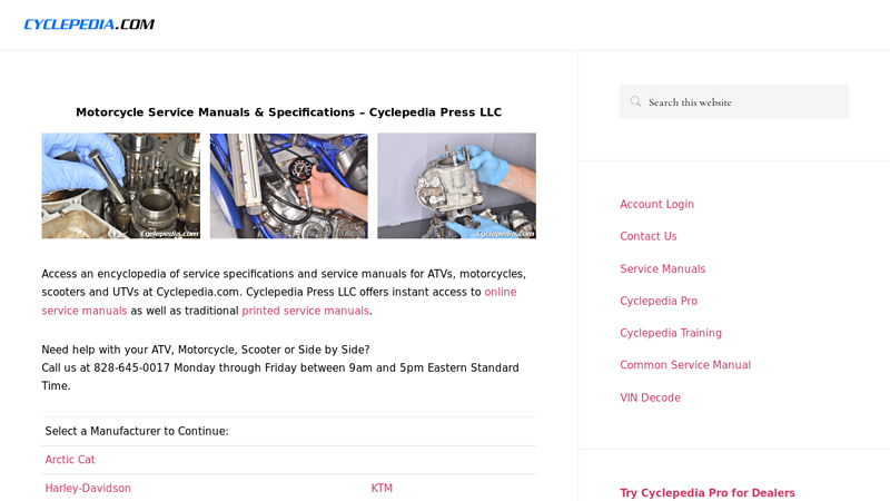 Service Manuals | Instant Access at Cyclepedia.com