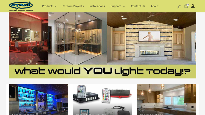 Cyron lighting manufacturer distributor led light custom cabinet multicolor