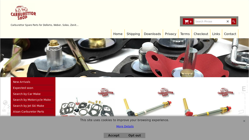 Carburettor Spare Parts for Dellorto, Weber, Solex, Zenith, SU, Pierburg, Mikuni - Jets and Service Kits