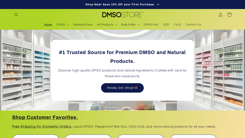 DMSO Store - Buy Dimethyl Sulfoxide Online | Free Shipping