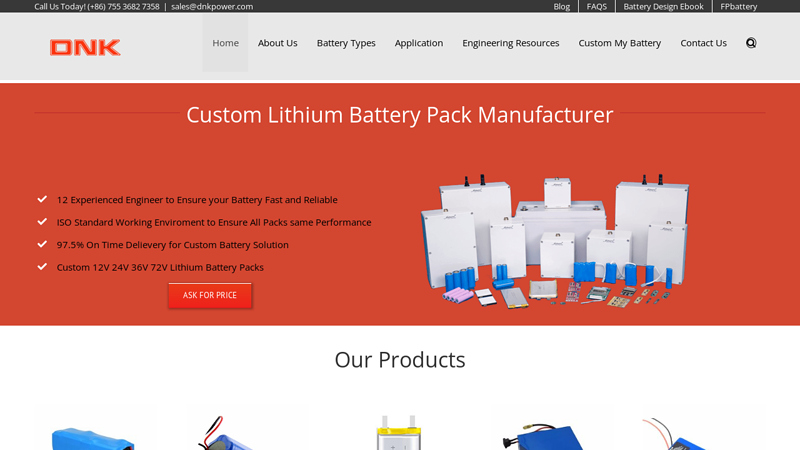 Custom 18650 & Lithium ion Battery Pack Manufacturer and Supplier in China-DNK Power