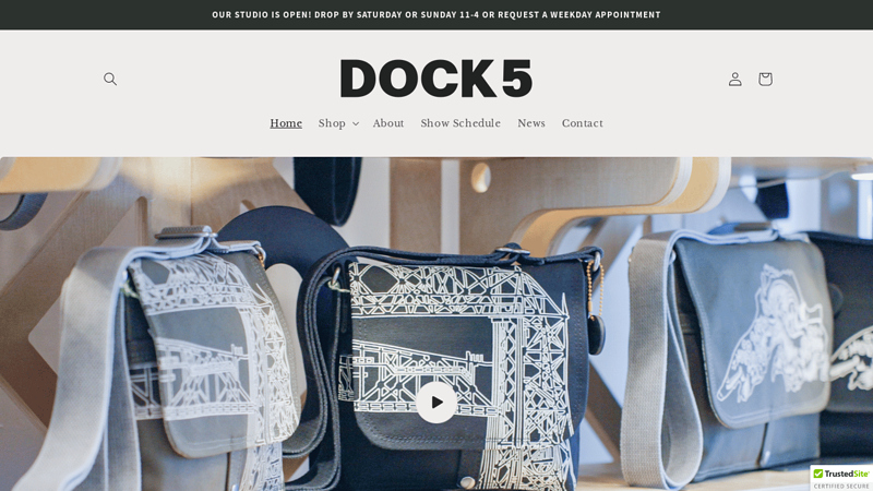 Handcrafted canvas bags and bandannas with unique art prints. C Dock 5
