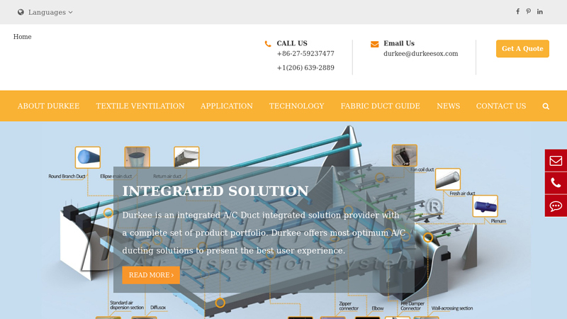 Global Leading Fabric Ducting System Integrated Solution Provider | Durkduct