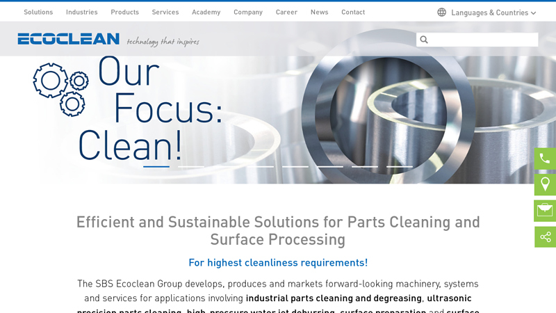 Ecoclean ? Industrial parts cleaning - Parts cleaning and surface treatment