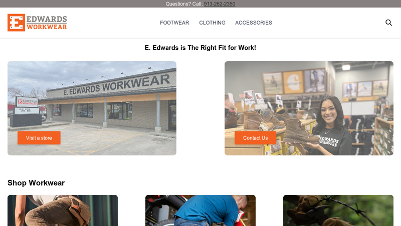 E Edwards Workwear: safety toe shoes and boots, work clothing, and safety gear