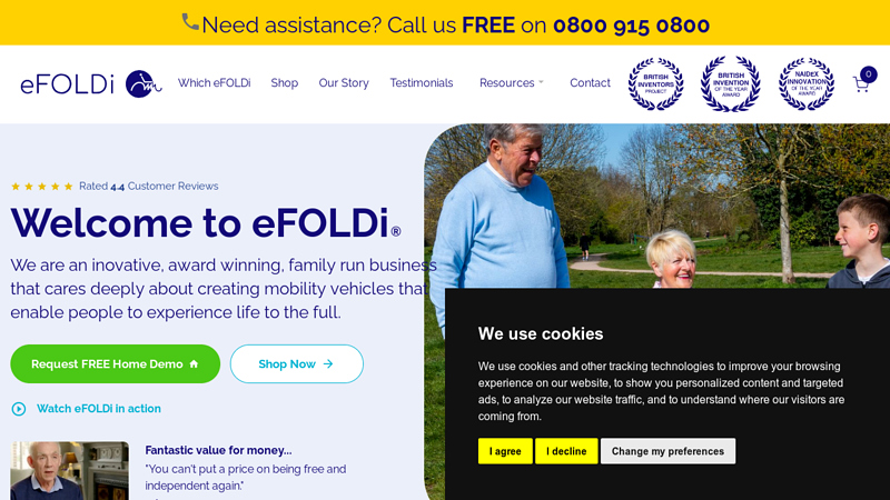 Award-Winning Folding Mobility Scooters | eFOLDi