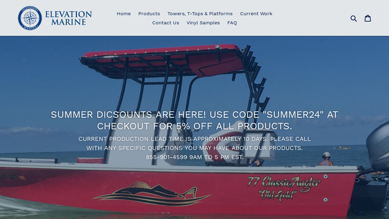 Boat Leaning Post, T Tops, Towers, Casting Platforms, Windshield Wraps C Elevation Marine Manufacturing