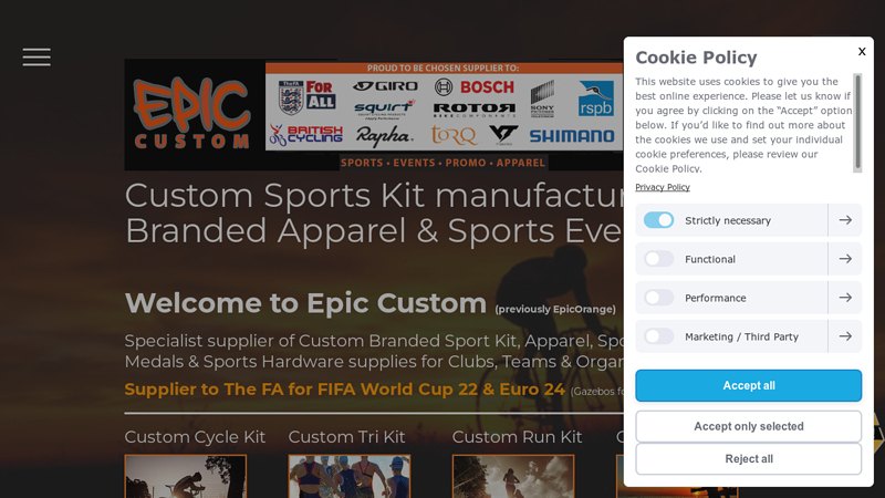 Custom Apparel for Cycle, Tri, Run & Sports Event Supplies - Epic Custom Kit