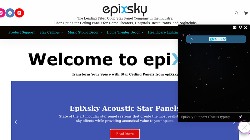 Home - epiXsky See Stars! - Star ceiling, star panel and acoustic panel manufacturer