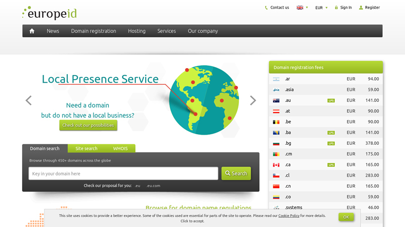EuropeID - Global Domain Registrar