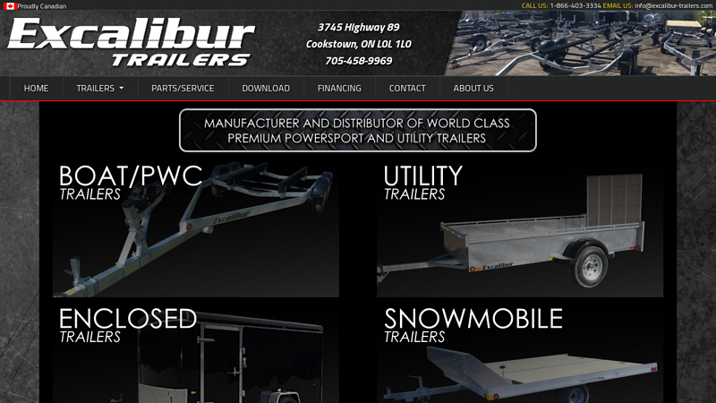 Boat, Cargo and Utility trailer dealer - Excalibur Trailers
