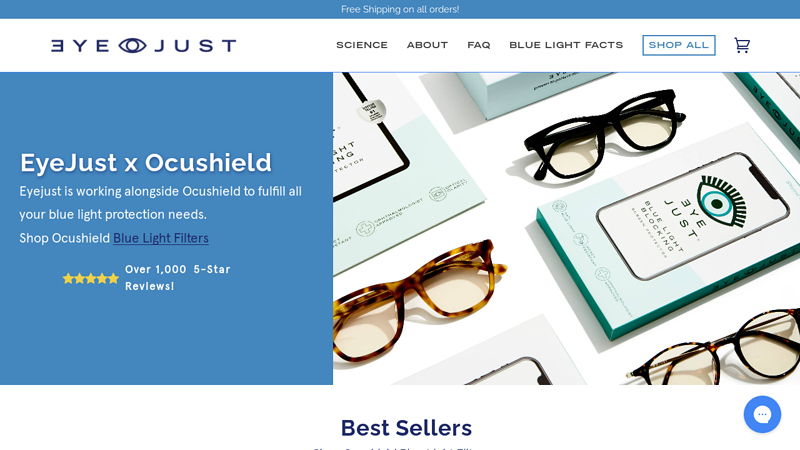 EyeJust Blue Light Blocking Screen Protectors C Ocushield