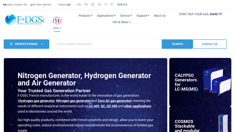 F-DGSi | Nitrogen, Hydrogen and Air Gas Generator Manufacturer