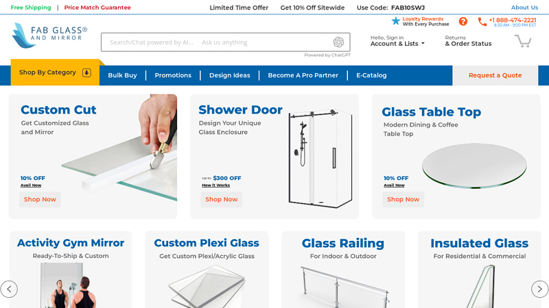 Americas Premier Online Glass and Mirror Shop - Fab Glass and mirror