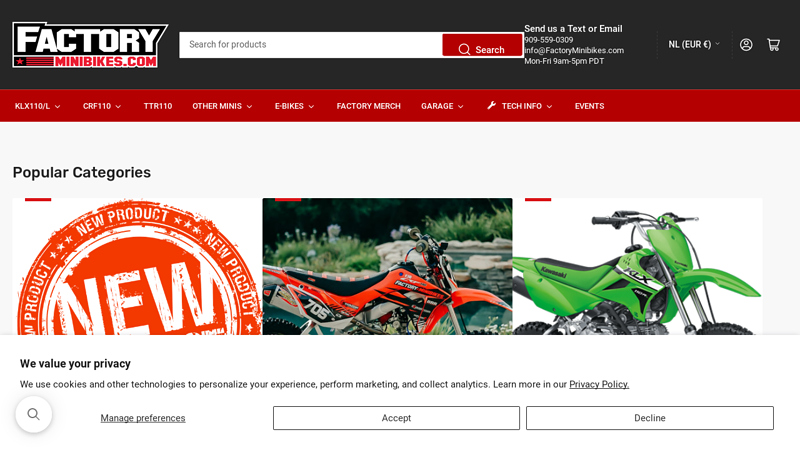 Minibike / Pitbike / Minimoto Aftermarket & OEM Parts & Accessories C Factory Minibikes