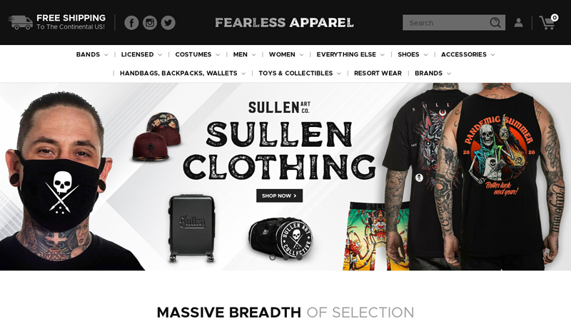 Fearless Apparel | Tattoo Punk Music Costumes Kink Backpacks & Merchandise