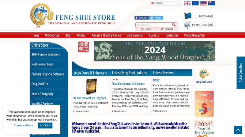 Feng Shui store, transform your life and fortunes immediately