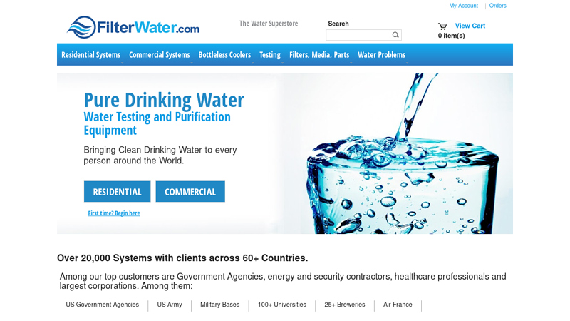 Water Filters and Filtration Systems by FilterWater.com