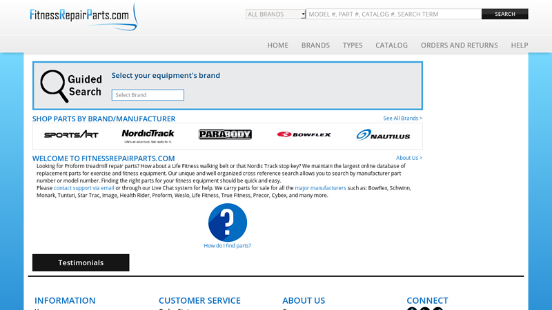 Fitness and Exercise Equipment Repair Parts