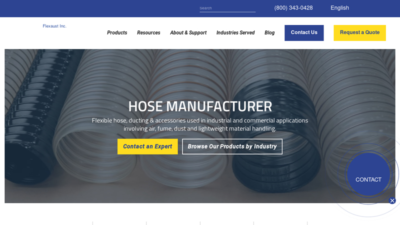 Industrial Hose Manufacturer - Hoses & Ducting - Flexaust Inc.