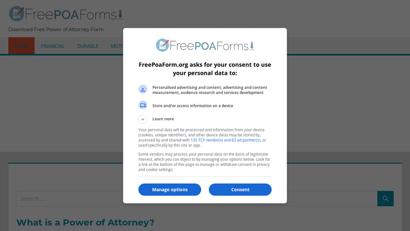 Free Power of Attorney Form