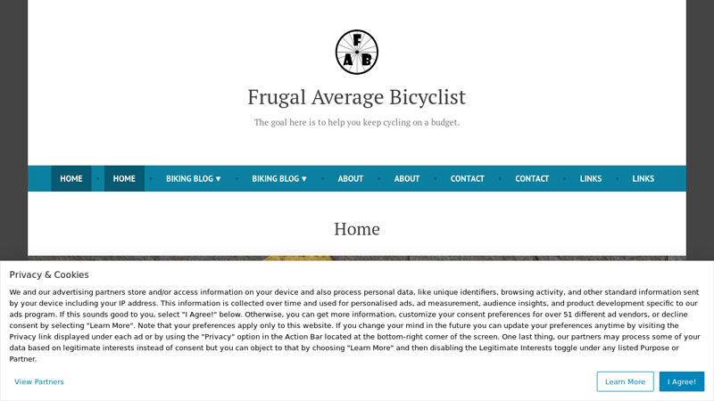 Frugal Average Bicyclist C The goal here is to help you keep cycling on a budget.