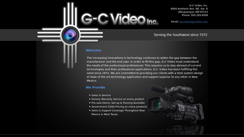 G-C Video, Inc. - Sales and Service, Factory Warranty Service, Set-up and Training Available