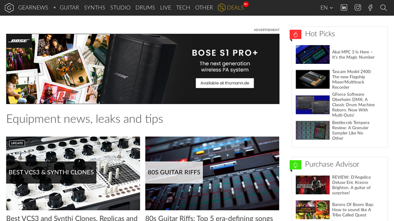 gearnews.com - The latest equipment news & rumors for guitar, recording and synthesizer.