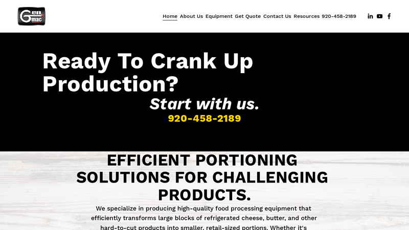 GENMAC - transform blocks of cheese, meat, butter, frozen blocks to retail size portions with GENMAC