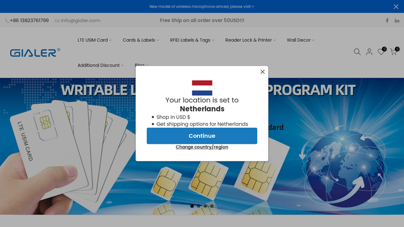 Gialer Smart card and RFID Label/Tag shop