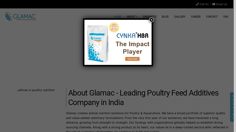Glamac - Best Poultry Feed Additives Company in India