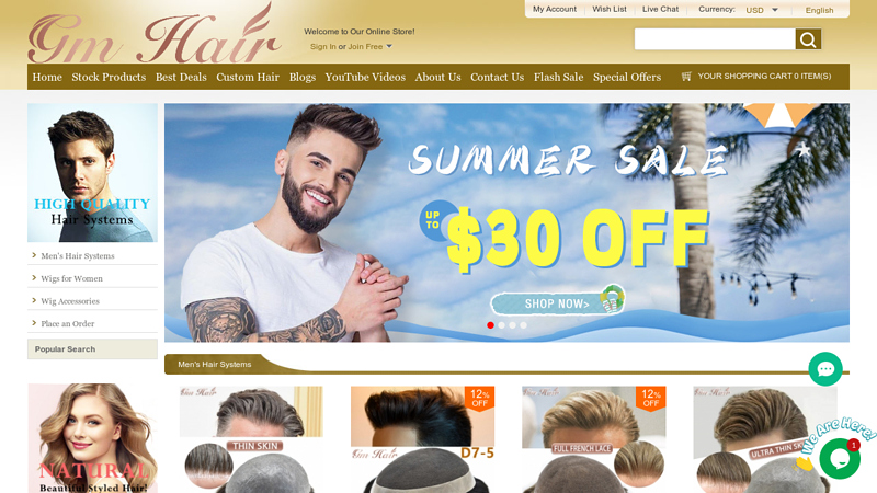 GM Hairpiece-High quality toupee for men: 100% Real non-surgical hair replacement system