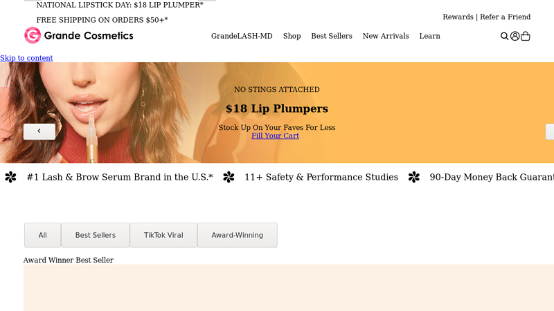 Serums, Cosmetics & Haircare, & More C Grande Cosmetics