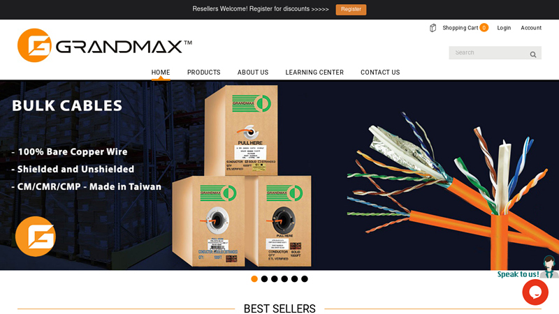 GRANDMAX - Buy CAT5e, CAT6, BULK, HDMI, FIBER, and USB Cables